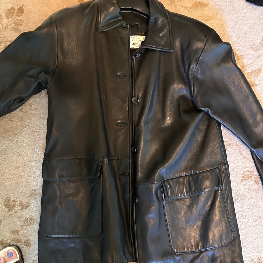 Black leather vakko jacket